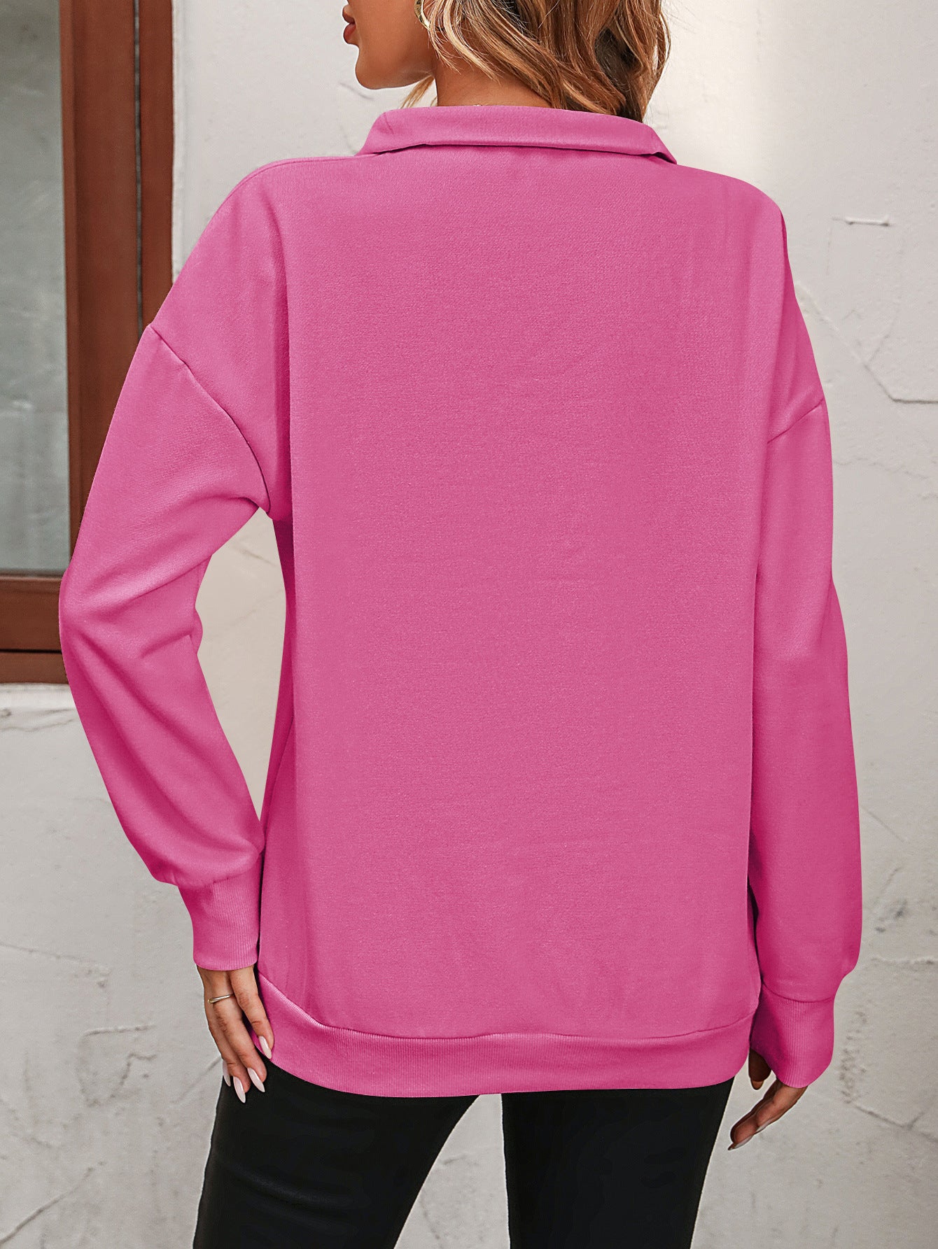 Zip-Up Dropped Shoulder Sweatshirt Zip-Up Dropped Shoulder Sweatshirt
